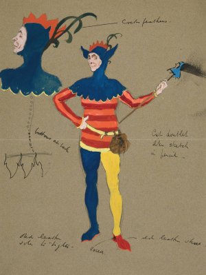 Jester, costume sketch for Henry Irving's Planned Production of King Richard II by Edwin Austin Abbey Oil Painting