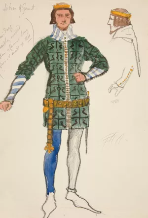John of Gaunt, costume sketch for Henry Irving's Planned Production of King Richard II by Edwin Austin Abbey Oil Painting
