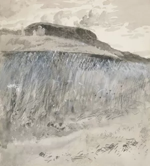 Landscape - Fields by Edwin Austin Abbey Oil Painting