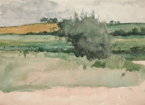 Landscape - Fields by Edwin Austin Abbey Oil Painting