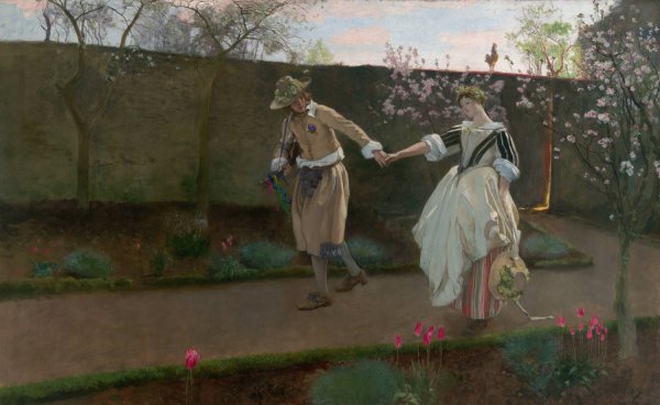 May Day Morning  by Edwin Austin Abbey - Hand-Painted Oil Painting Reproduction