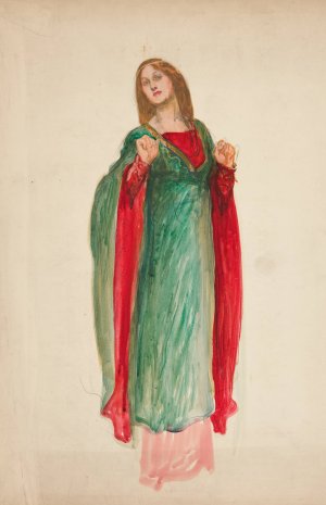 Medieval lady, sketch for an unidentified Shakespeare play Oil painting by Edwin Austin Abbey