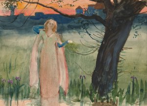 Ophelia by the brook - Act IV, Scene VII, Hamlet by Edwin Austin Abbey Oil Painting