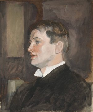 Portrait of a young man by Edwin Austin Abbey Oil Painting