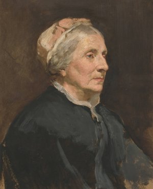 Portrait of an older woman by Edwin Austin Abbey Oil Painting