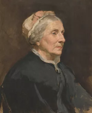 Portrait of an older woman by Edwin Austin Abbey Oil Painting