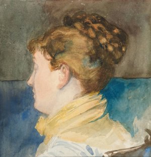 Portrait of Mrs. Abbey by Edwin Austin Abbey Oil Painting