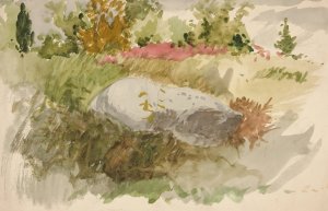 Rocks and Shrubs by Edwin Austin Abbey Oil Painting