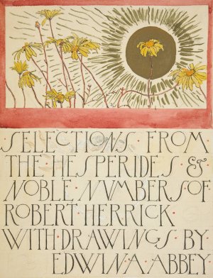 Sketch for an illustration for Selections from the Poetry of Robert Herrick Oil painting by Edwin Austin Abbey
