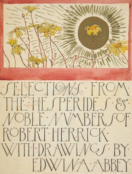 Sketch for an illustration for Selections from the Poetry of Robert Herrick  by Edwin Austin Abbey - Hand-Painted Oil Painting Reproduction