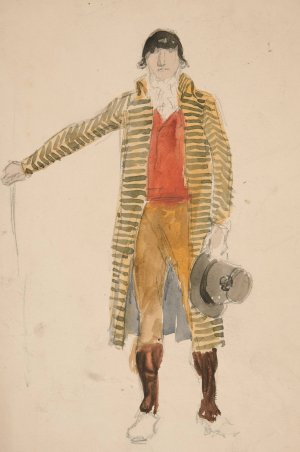 Sketch of a man - costume study for La Tosca II by Edwin Austin Abbey Oil Painting