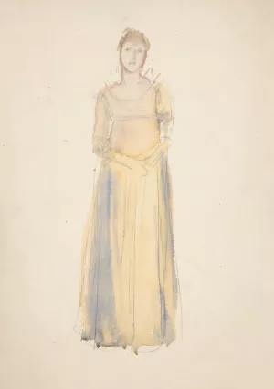 Sketch of a woman by Edwin Austin Abbey Oil Painting
