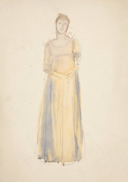 Sketch of a woman  by Edwin Austin Abbey - Hand-Painted Oil Painting Reproduction