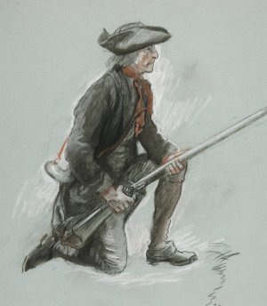 Study for a figure in 'Valley Forge'mural at the state capitol building in Harrisburg, Pennsylvania by Edwin Austin Abbey Oil Painting