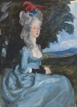 Study for Aunt Pedigree, from Oliver Goldsmith's She Stoops to Conquer by Edwin Austin Abbey Oil Painting