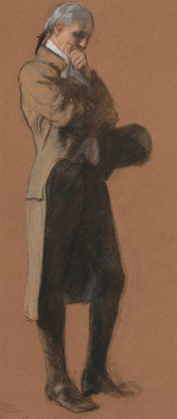 Study for figure of Dr. Benjamin Rush, in 'Apotheosis of Pennsylvania'mural at the state capitol building in Harrisburg, Pennsylvania by Edwin Austin Abbey Oil Painting