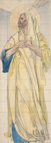 Study for Louis Comfort Tiffany's center window for 'Children's Window', St. Peter's Church, Morristown, NJ by Edwin Austin Abbey Oil Painting