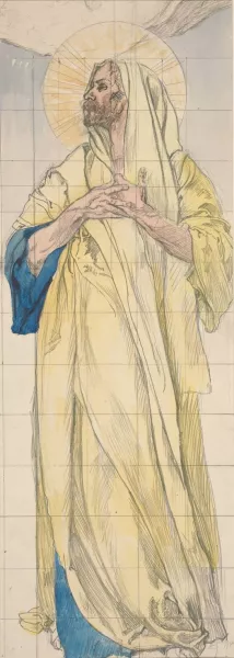 Study for Louis Comfort Tiffany's center window for 'Children's Window', St. Peter's Church, Morristown, NJ by Edwin Austin Abbey Oil Painting