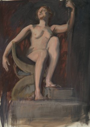 Study for the figure of The Genius of Pennsylvania in 'The Apotheosis of Pennsylvania,'mural for the state capitol building in Harrisburg, Pennsylvania, 1902-1911 Oil painting by Edwin Austin Abbey