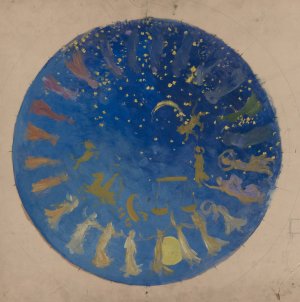 Study for 'The Hours'ceiling mural, House Chamber, Pennsylvania State Capitol at Harrisburg by Edwin Austin Abbey Oil Painting