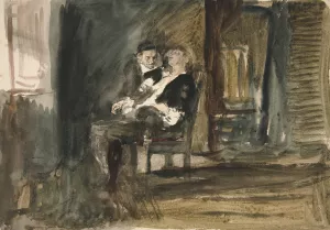Study for The Scarlet Letter by Edwin Austin Abbey Oil Painting