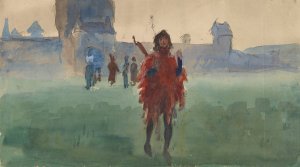 Study for Wandering Minstrel by Edwin Austin Abbey Oil Painting