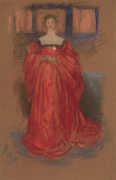 Study of a woman in Renaissance costume by Edwin Austin Abbey - Hand-Painted Oil Painting Reproduction
