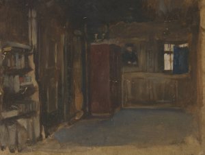 Study of an interior by Edwin Austin Abbey Oil Painting