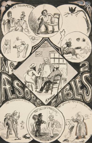 Title page for Aesop's Fables, No. 2 by Edwin Austin Abbey Oil Painting