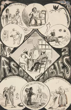 Title page for Aesop's Fables, No. 2 by Edwin Austin Abbey Oil Painting