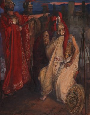 Troilus and Cressida; Before Agamemnon's Tent by Edwin Austin Abbey Oil Painting