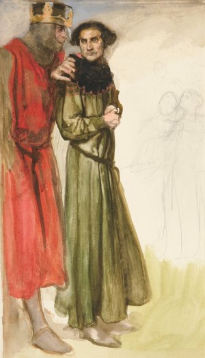 Unidentified Shakespeare scene by Edwin Austin Abbey Oil Painting