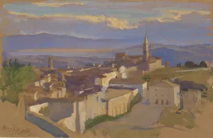 View of Perugia by Edwin Austin Abbey Oil Painting