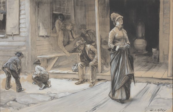 With Pride Upon Her Brow  by Edwin Austin Abbey - Hand-Painted Oil Painting Reproduction