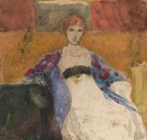 Woman seated Oil painting by Edwin Austin Abbey
