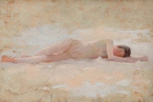 Nude Sleeping by Edwin Bale Oil Painting