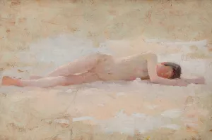 Nude Sleeping by Edwin Bale Oil Painting