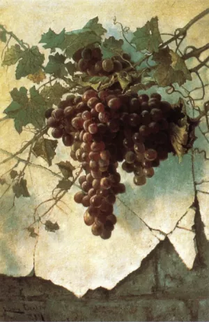 Grapes against a Mission Wall by Edwin Deakin - Oil Painting Reproduction