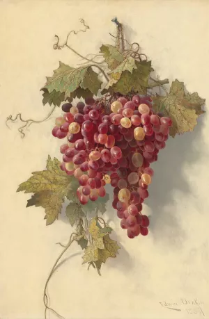 Grapes Against White Wall by Edwin Deakin Oil Painting