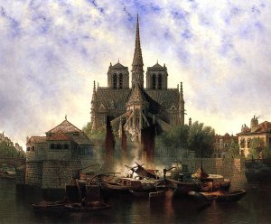 Notre Dame, Paris by Edwin Deakin Oil Painting