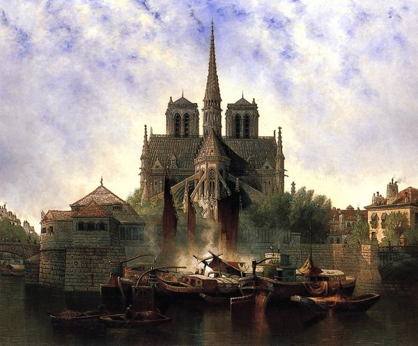 Main Product Photo of Notre Dame, Paris Painting by Edwin Deakin