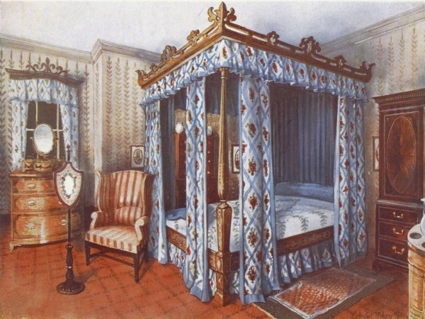 A heppelwhite bedroom.  by Edwin Foley - Hand-Painted Oil Painting Reproduction