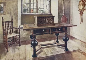 An early Virginian colonist's parlour by Edwin Foley Oil Painting