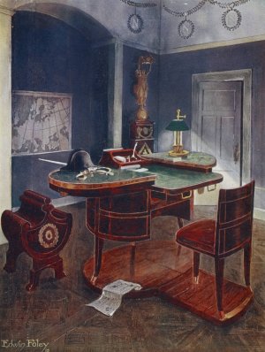 Bureau de campagne and bureau en boite of Napoleon the First, Chateau de la Malmaison, France. by Edwin Foley Oil Painting
