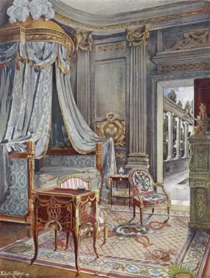 Carved and gilt draped domed bed by Edwin Foley Oil Painting