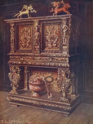 Carved bourgouignon credenze Oil painting by Edwin Foley