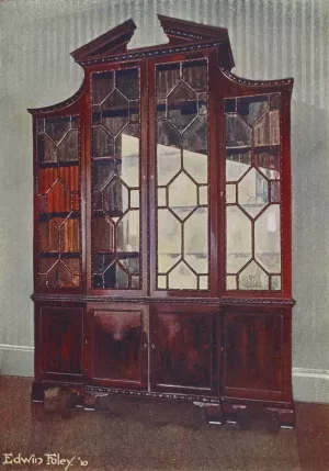 Carved Chippendale library bookcase by Edwin Foley Oil Painting