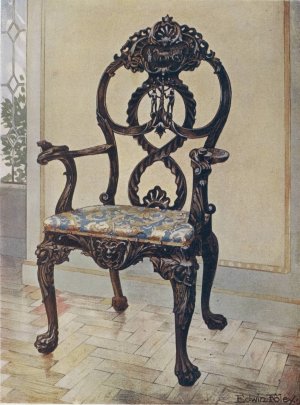 Carved early Chippendale chairman's chair by Edwin Foley Oil Painting