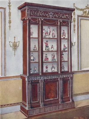 Carved mahogany China cases by Edwin Foley Oil Painting