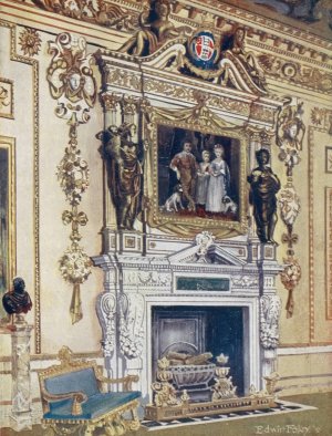 Chimneypiece in the double cube room, Wilton House by Edwin Foley Oil Painting